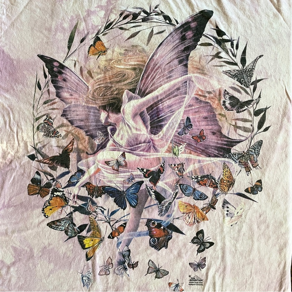 SOLD🧚🏼 The Mountain Vintage Y2K Butterfly Fairy Core Tie Dye T shirt 🧚🏼